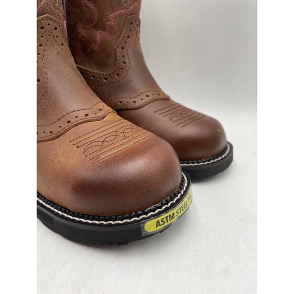 Justin WANETTE GY9980 Women's NEW Waterproof Steel-Toe Boot Brown US Size 7 - Picture 2 of 11